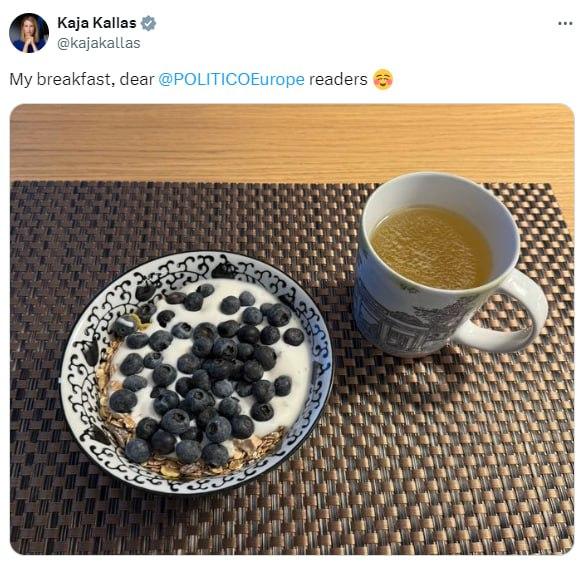 Кая Каллас решила доказать, что не ест россиян на завтрак