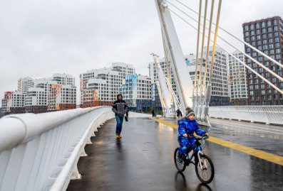 В Нагатинском Затоне открыли новый велопешеходный мост