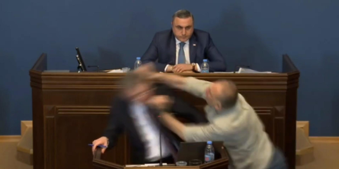 В парламенте Грузии подрались из-за закона об иноагентах