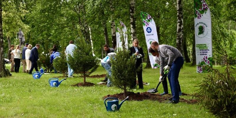 На Поклонной горе в День памяти и скорби заложили еловую аллею в рамках акции "Сад памяти" 