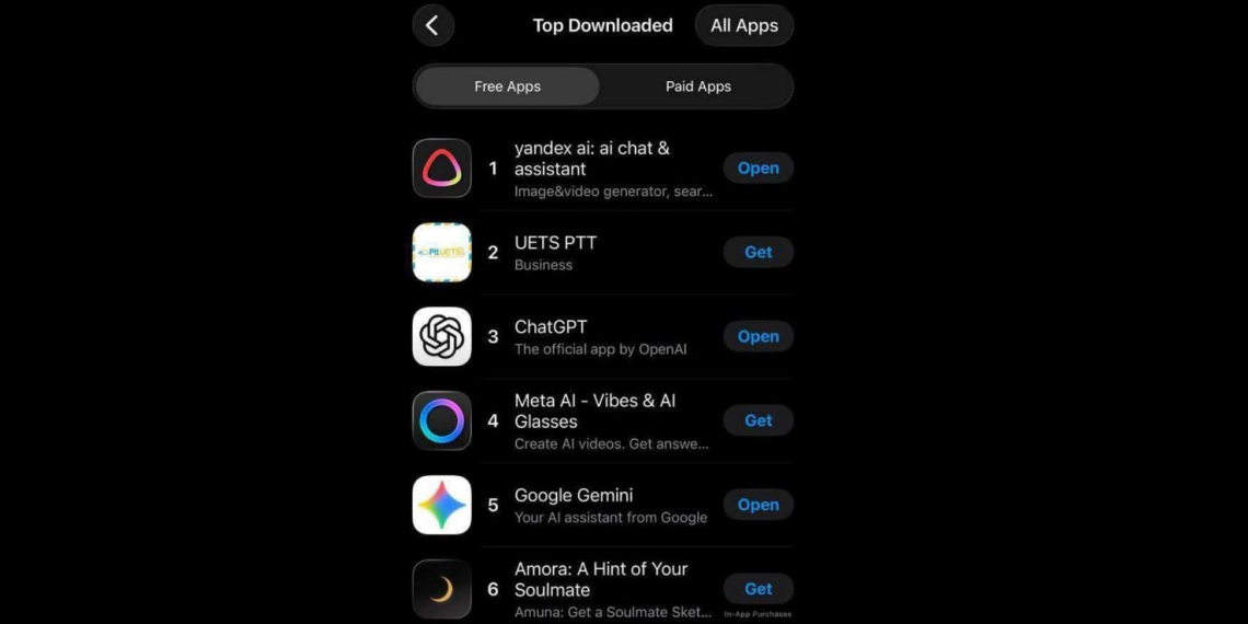ИИ-приложение от Яндекса возглавило рейтинг App Store в Турции